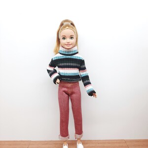 Doll Clothes 3 Sets 2 in 1 Plaid Skirt set , Sweatshirt set , Winter Set 9 Inch Sister Doll image 5