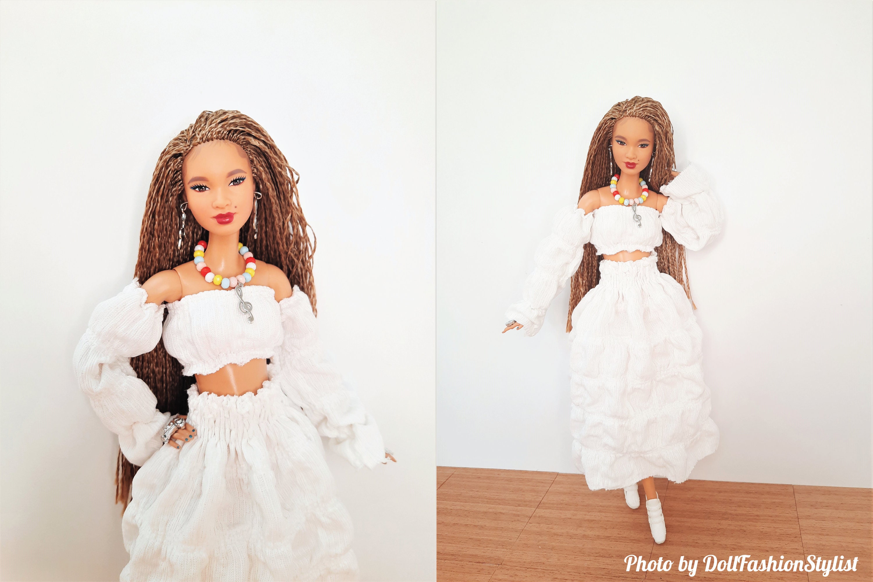 Forevercan Short top Long Skirt Retro Suit Barbie 2 piece Set – SoulWears