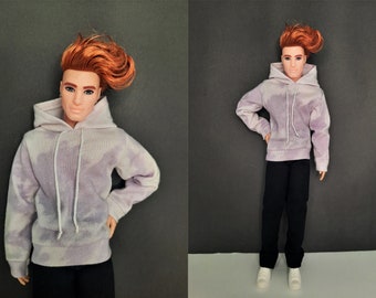 Doll clothes - Set 2 in 1 - Male doll sweatpants and sweatshirt - Clothes for 1:6 scale male doll - 12 inch doll