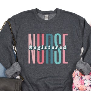 Personalized RN Crewneck Sweatshirt: Retro Nurse Shirt, Nurse Week Gift