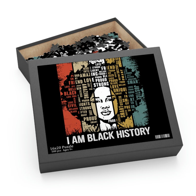 500 Puzzles For Black History Month, Afro Black Women Are Black History Puzzle, Gift For Her, Birthday Gift For her image 1