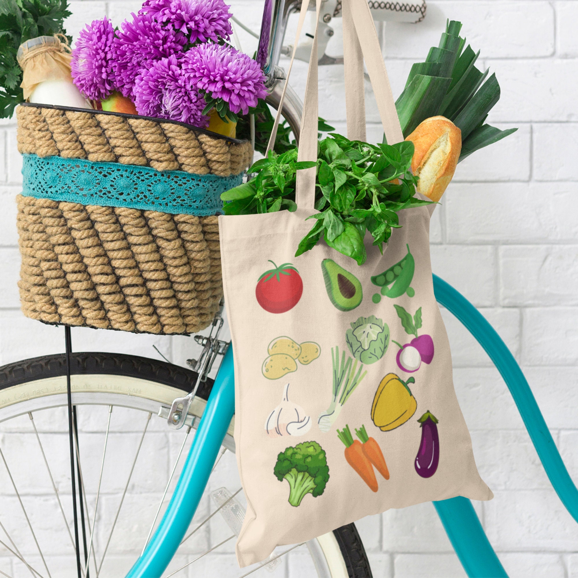 Canvas Grocery Tote Bag for Women, Reusable Shopping Bag, Cotton Tote