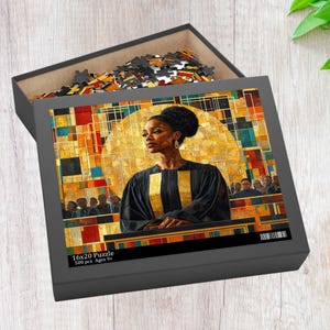 Black Woman Judge 500 Piece Puzzle for Adults, Fun Puzzle For Game Night, Judge Jigsaw Puzzle, Gift for Puzzle Enthusiasts, Gift For Her
