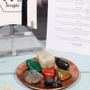 Scorpio Zodiac Crystal Set, SCORPIO Zodiac Crystals Set, Astrology Birthstone, Astrology Gift, Tumbled Stones Astrology Set, Gift for Her