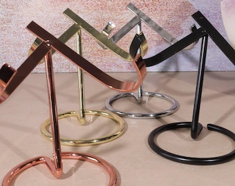 Large Crystal Display Stand 9.5cm: Gold, Black, Silver, Rose Gold Metal