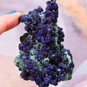 Azurite Malachite Mineral Specimen 10 cm | Rough Natural Crystal | Blue Green Collector Stone | Museum Quality Display | Display Crystal