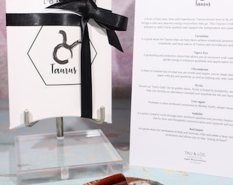 Taurus Zodiac Crystal Set, Astrology Gift Box