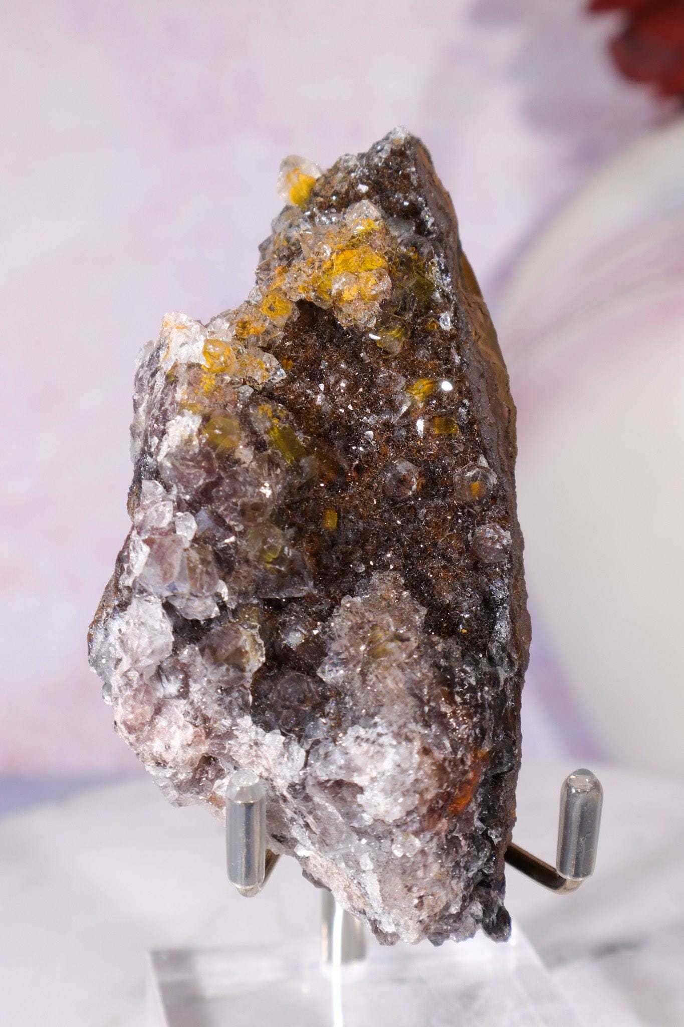 Manganese Quartz on Limonite 183g – Pink Crystal for Love