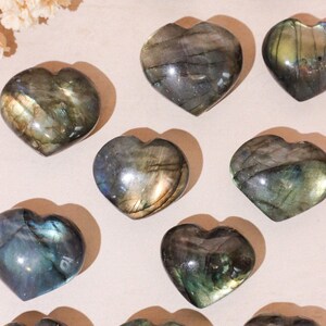 Labradorite Heart Crystal 2x2.5cm – Intuitively Chosen Stone | High Quality, Ethically Sourced, Protection, Transformation, Chakra Stone