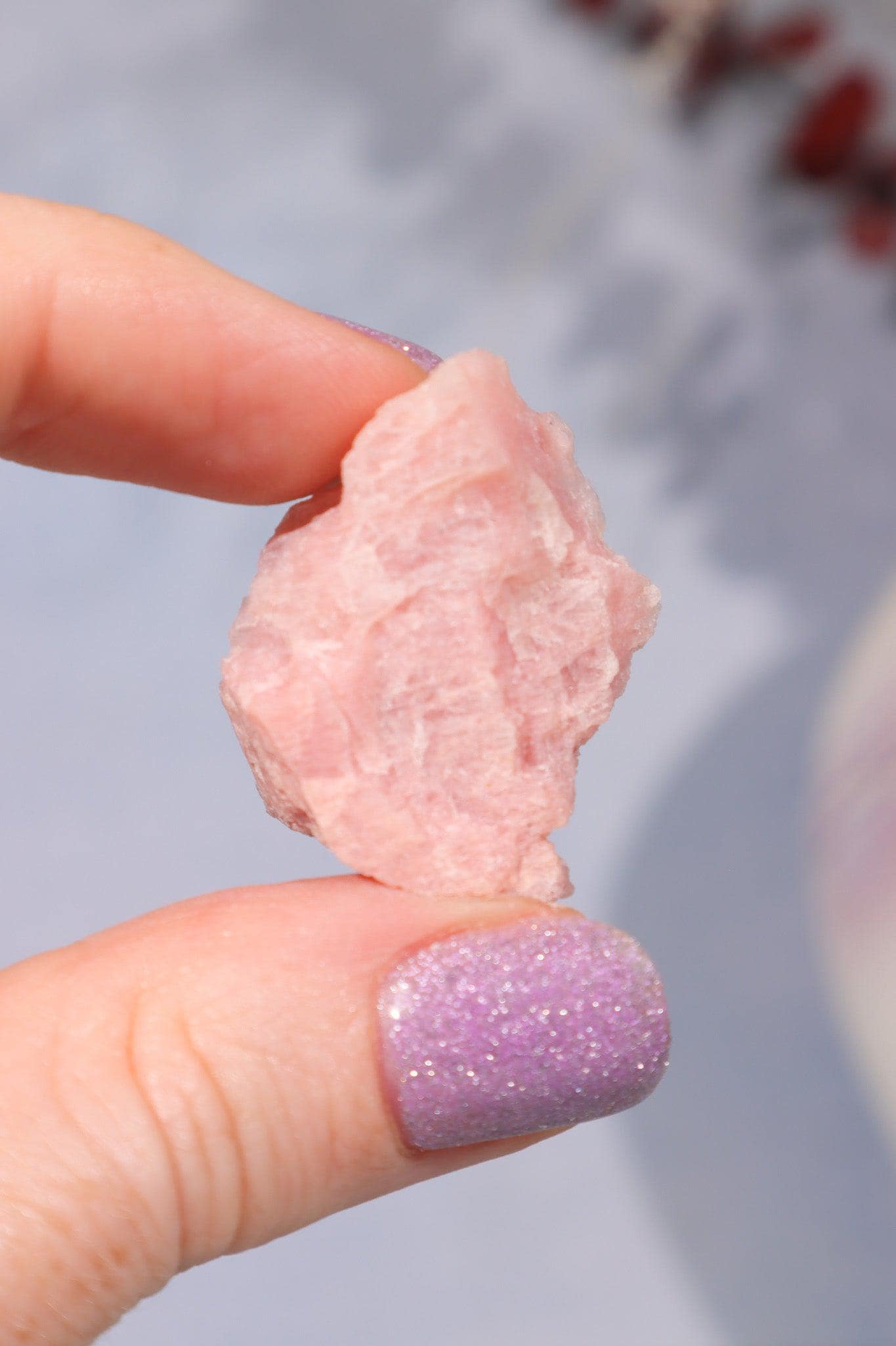 Thulite Rough Crystal: Pink Zoisite Specimen, Rare Mineral (3cm