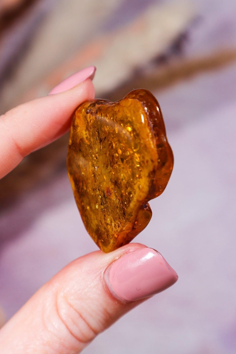 Healing Crystal, Crystal Gift, Tumbled Gemstone, Tumbled Stone, Pocket Stone, Positive Crystal, healing crystals, spiritual, Amber, Natural Fossil, Amber Fossil, Tumblestone, Amber Free Form