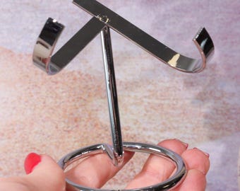 ミディアムハートクリスタルディスプレイスタンド 7.5cm：ゴールド、シルバー、ローズゴールド、ブラックメタル