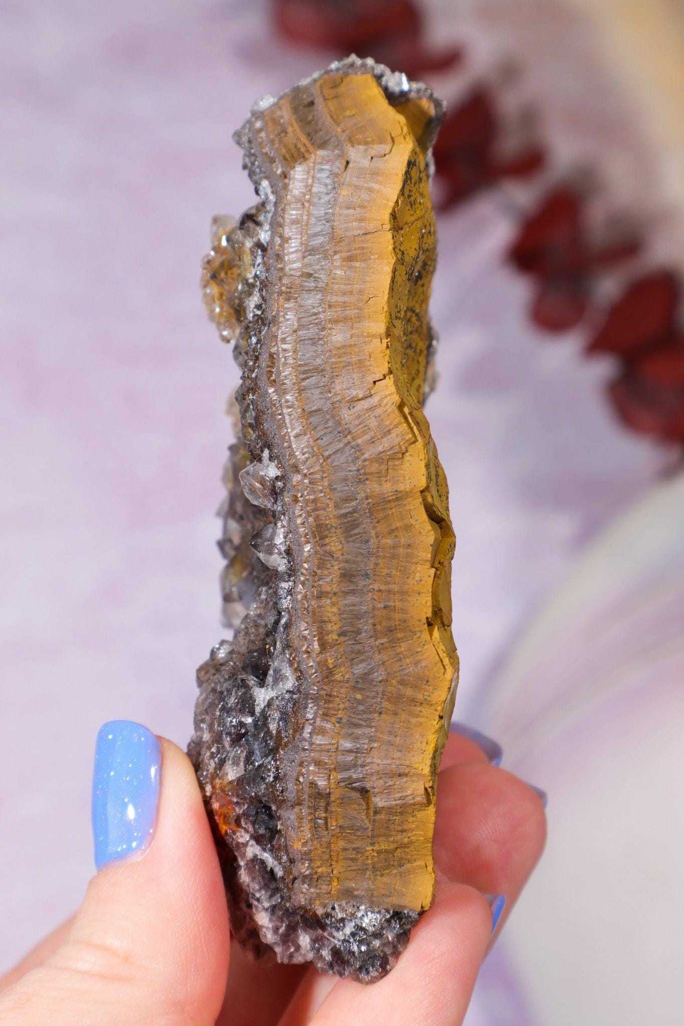 Manganese Quartz on Limonite 183g – Pink Crystal for Love
