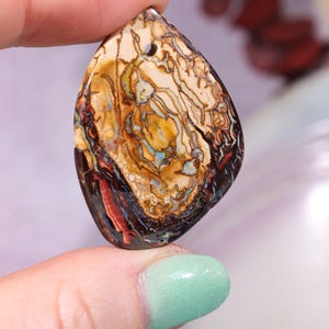 Drilled Yowah Boulder Opal Pendant, Natural Australian Gemstone, 6.85g