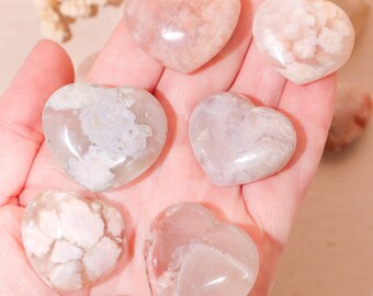 Flower Agate Heart | 12g | 2.5x3cm | Madagascar | Pink Plume | Heart Chakra | Self Love Crystal