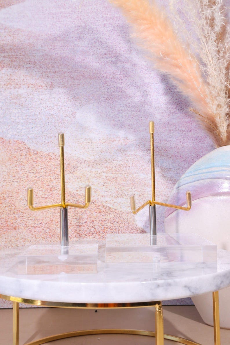 Adjustable Crystal Display Stand -small | Gold or Silver Specimen ...