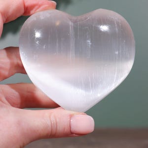Large Selenite Heart 8cm | Intuitively Chosen Satin Spar | Spiritual Growth & Divine Connection | Clarity and  Purification