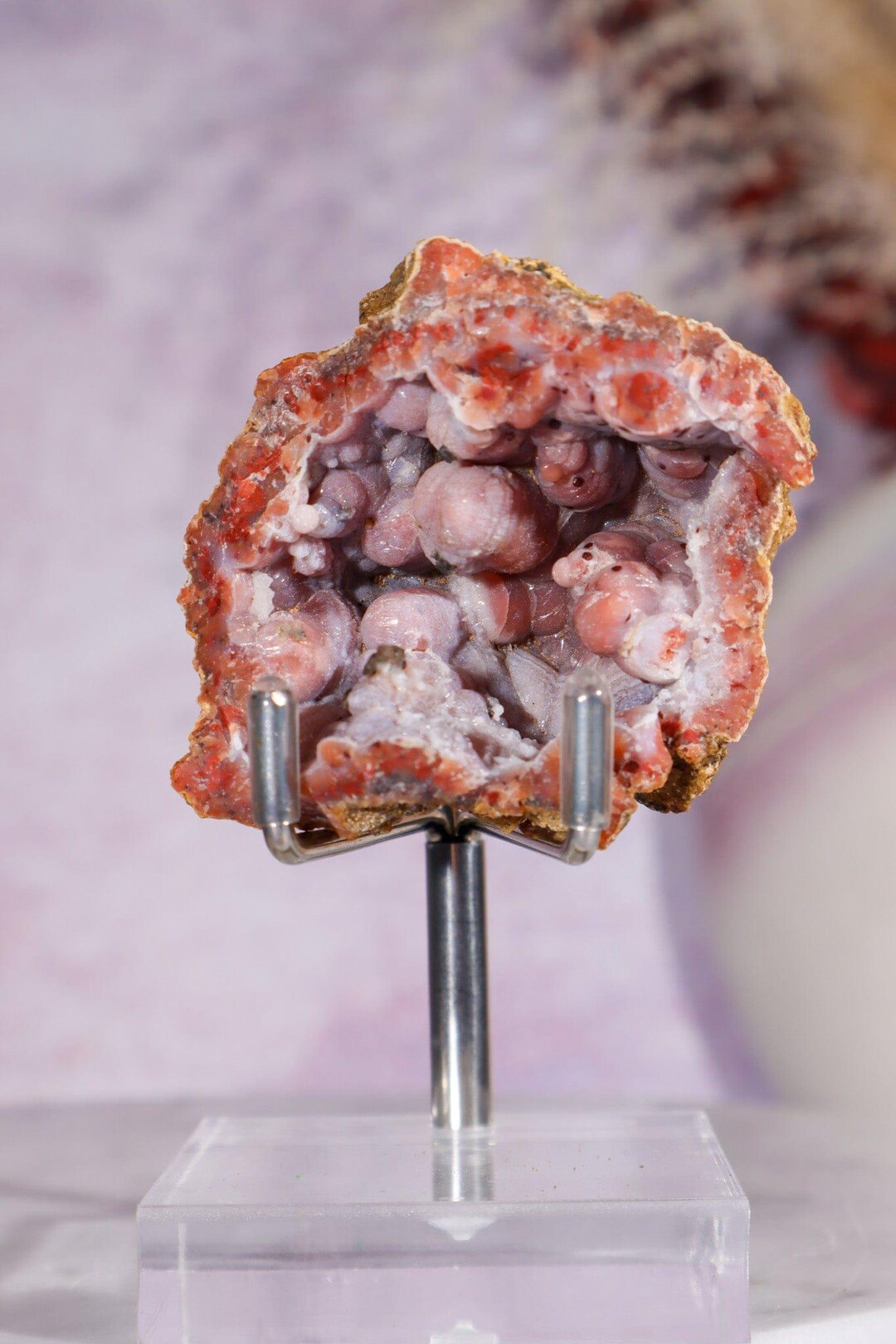 Red Botryoidal Chalcedony Geode 6cm | Natural Moroccan Quartz Formation ...