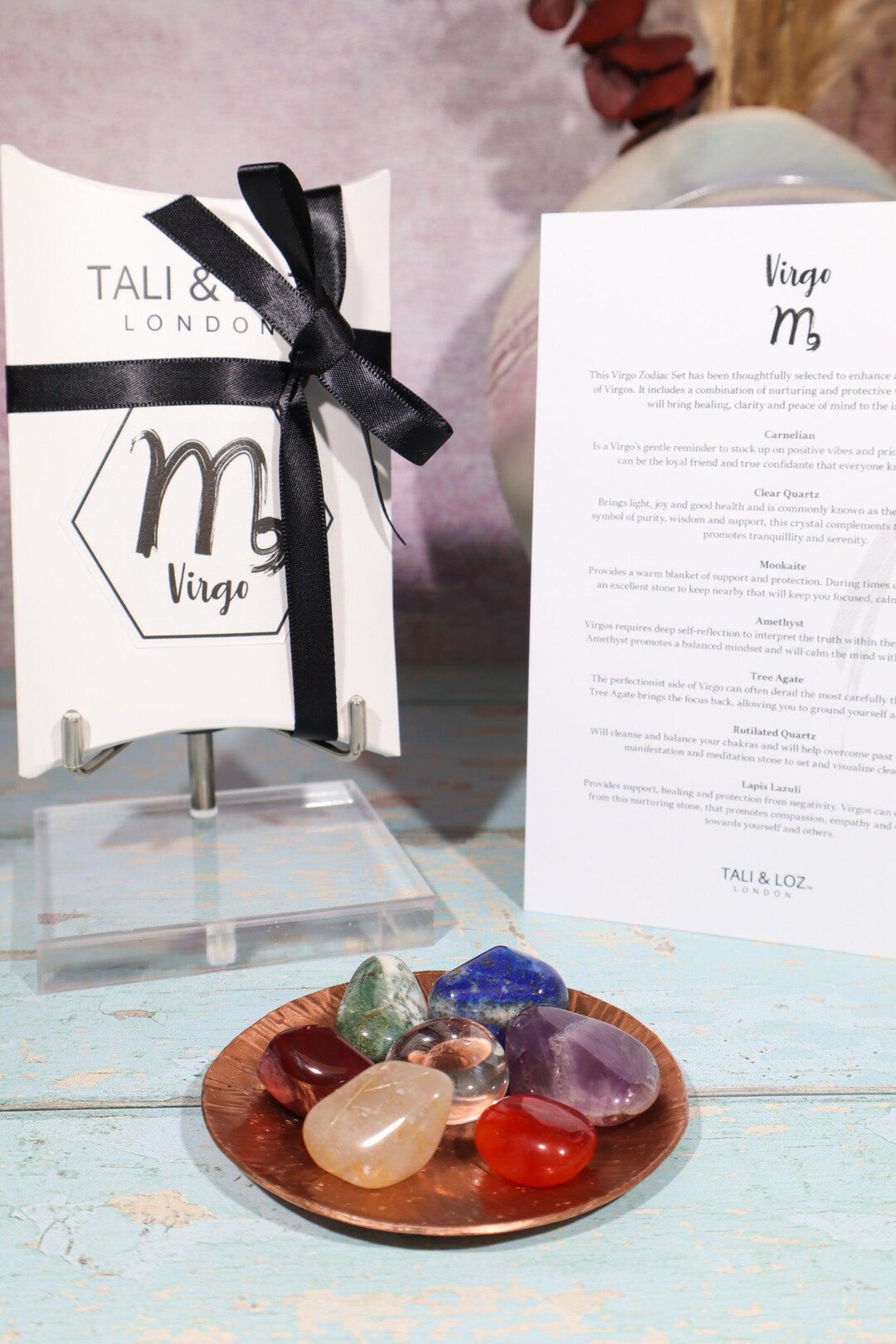 Virgo Zodiac Crystal Set | Tumbled Healing Stones, Birthday Gift - Etsy