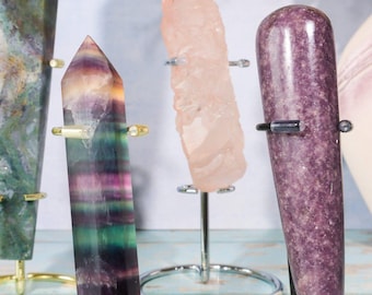 Stojak na różdżkę kryształową | Elegancki uchwyt ekspozycyjny, 3 opcje kolorystyczne, 10 cm