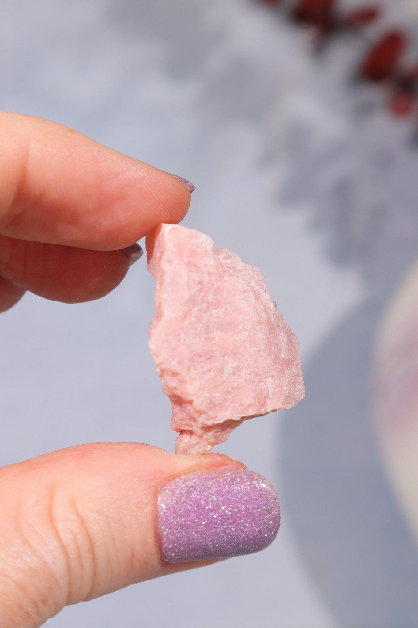 Thulite Rough Crystal: Pink Zoisite Specimen, Rare Mineral (3cm