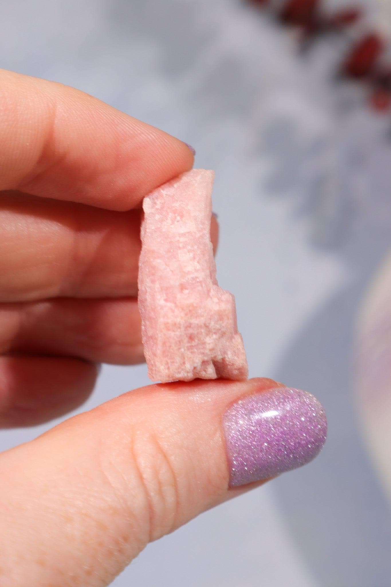 Thulite Rough Crystal: Pink Zoisite Specimen, Rare Mineral (3cm