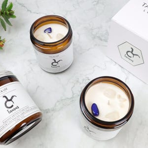 Taurus Crystal Candle, Zodiac Sign Candle Kit, Zodiac Taurus Candle Gift, Zodiac Sign Gift, Handmade Candle, Astrology Candle, Birthday gift