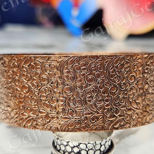 Handmade Copper Cuff Bracelet: Solid Copper Floral Design, Adjustable