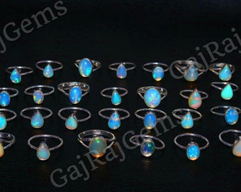 Ethiopian Opal 925 Sterling Silver Bezel Ring - Adjustable