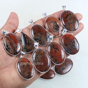 Natural Honey Dendritic Agate Gemstone 925 Silver Plated Bezel Pendant Jewelry For Resale