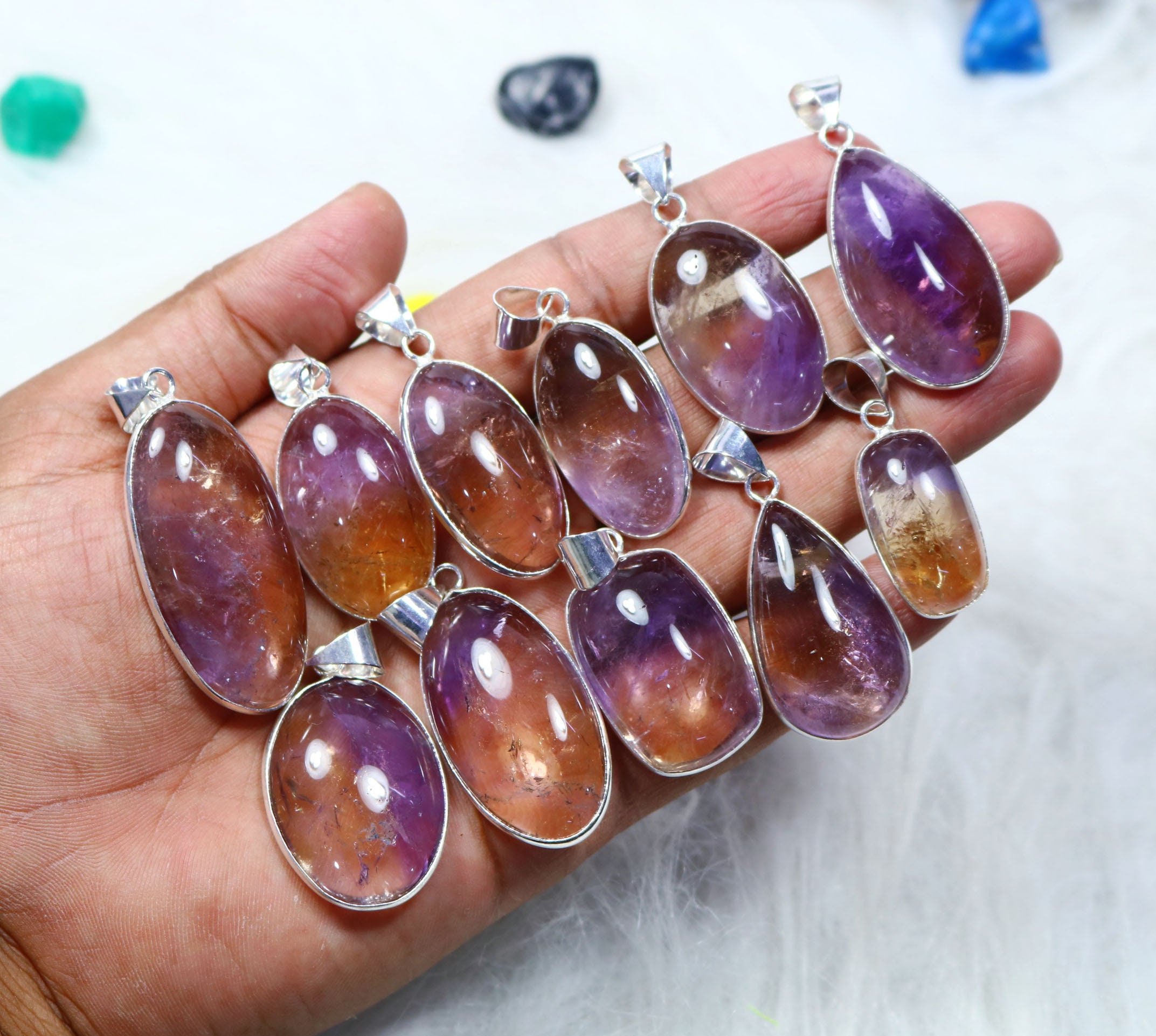 Anello In Argento 925 Con Ametrina E Perlina Di Ametista - Gioielli - Foto 10