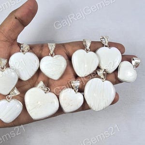 Hochwertiger Scolecit Edelstein 925 Silber überzogene Anhänger Schmuck, Scolecit Herz Anhänger für Wiederverkauf.