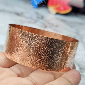 Handmade Copper Cuff Bracelet: Solid Copper Floral Design, Adjustable