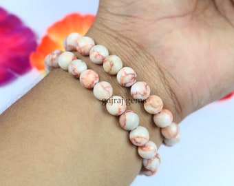 Natural Red Picasso Jasper Bracelet: 8mm Gemstone Beads