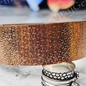 Handmade Copper Cuff Bracelet: Solid Copper Flower Design