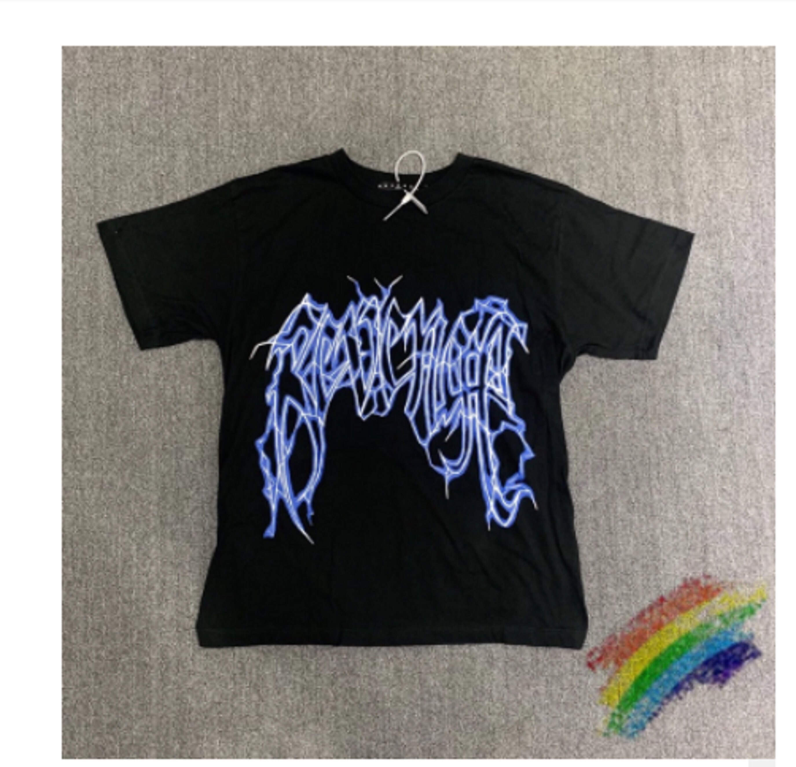 Foaming Printing Revenge Black Lightning Logo Tshirts Men Etsy