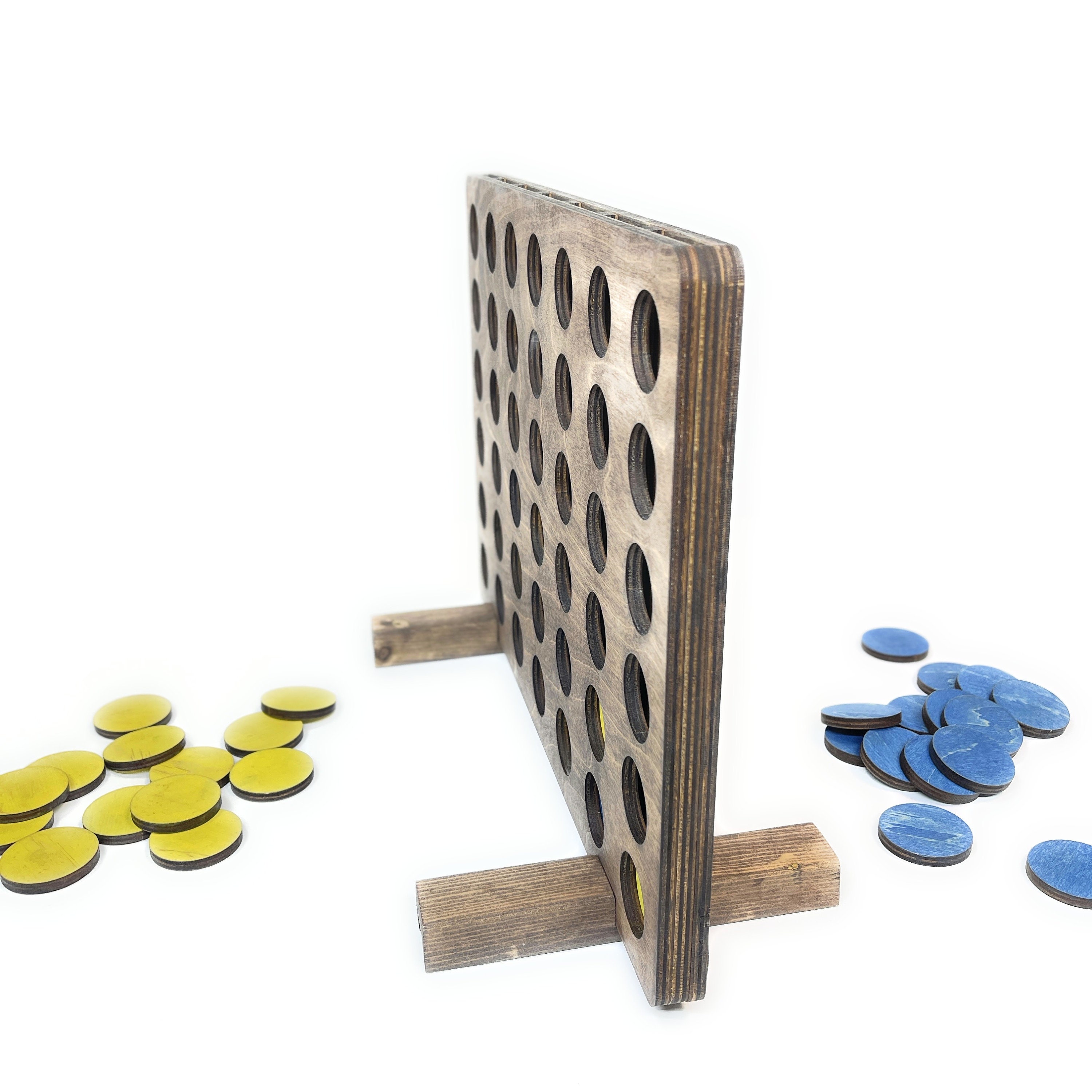  GrowUpSmart Four in A Row Game - Made from Wood : Toys & Games