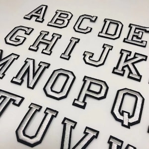 Patch de letra prateada para roupas, bolsas, casacos, alfabeto, bordado, ferro, costura, acessórios de decoração A-Z