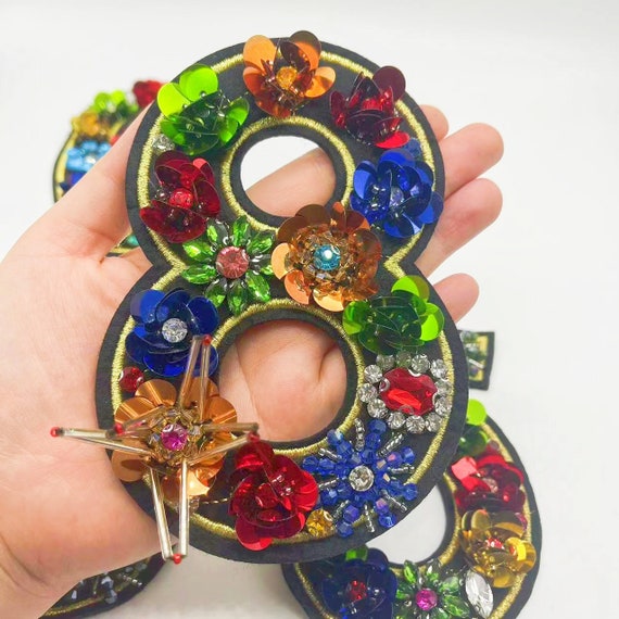 Toppe for applicazioni, ricami con paillettes, 1 pezzo di lusso retrò ricamato in pizzo applique fai