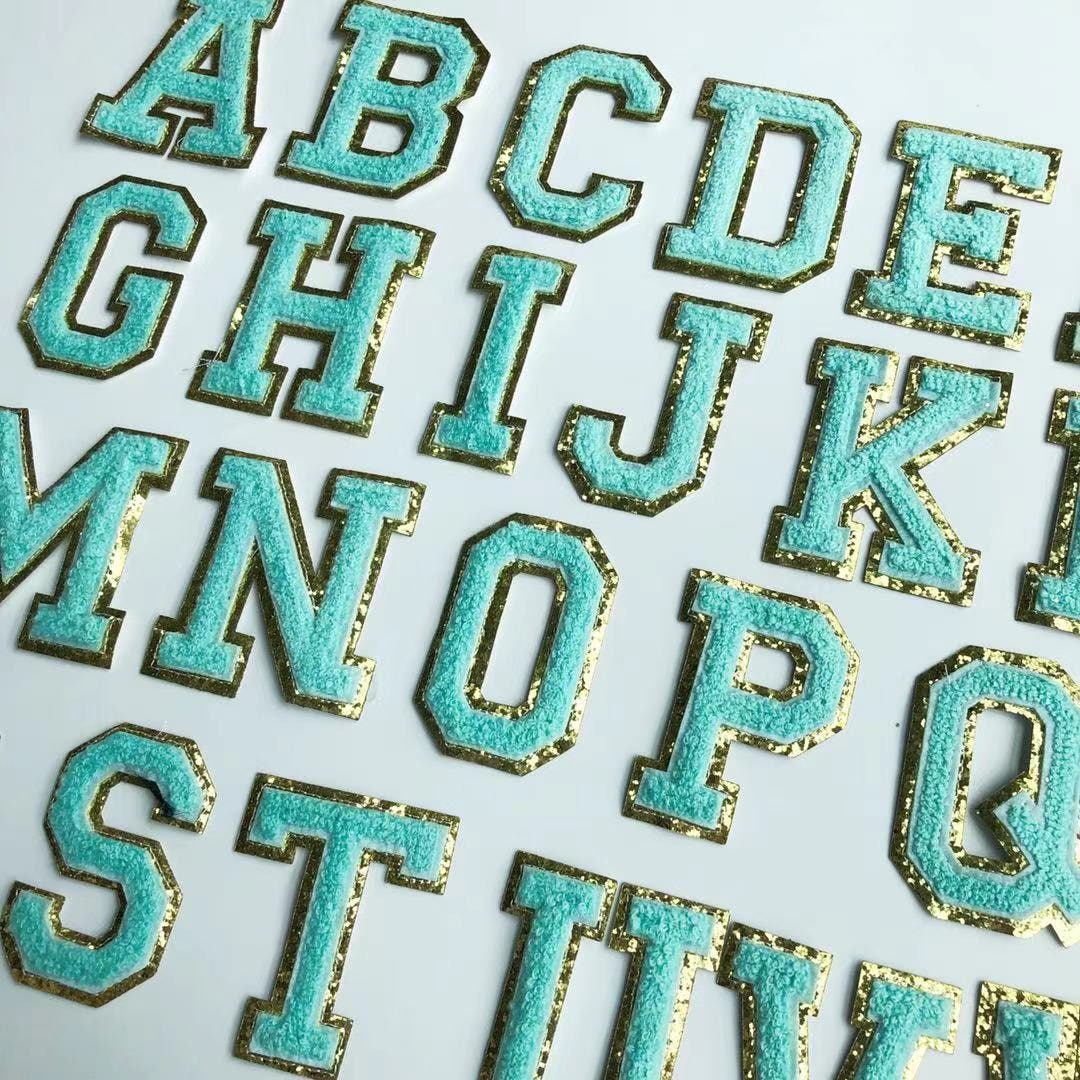 Green Color Chenille Fabric Letters Patches Towel Embroidery Rainbow Gritt  Alphabet Iron On Sticker I Love You Clothing DIY Accessory Name Badge From  Xiccstore, $1.32