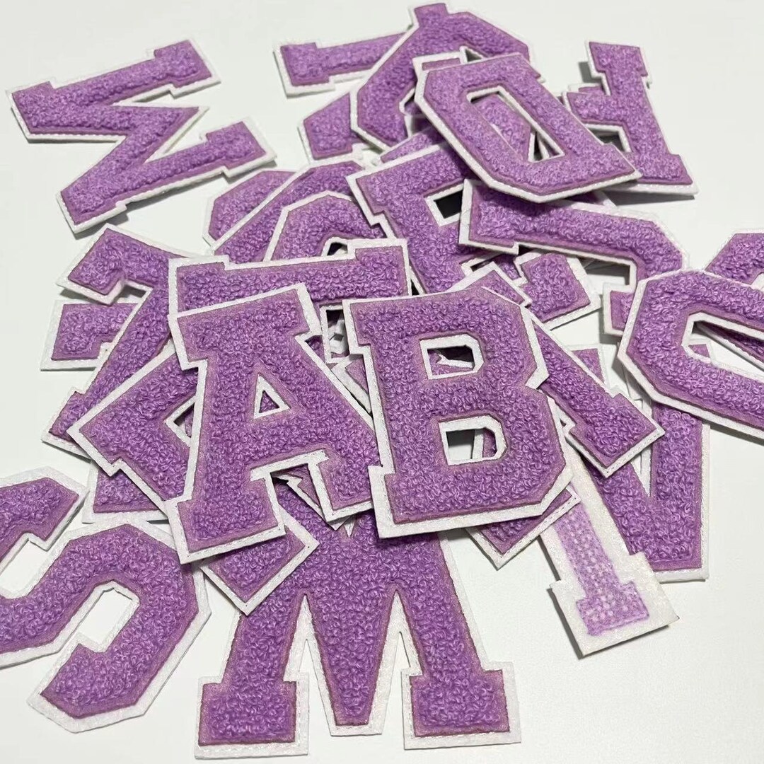 Purple Letters Chenille Embroidered Iron on Patch Applique Diy - Etsy