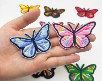 3Pcs/Lot Multicolor Butterfly Embroidered iron On Patch Applique Diy  Patches For Clothing Bag T-shirt Decoration Accessories