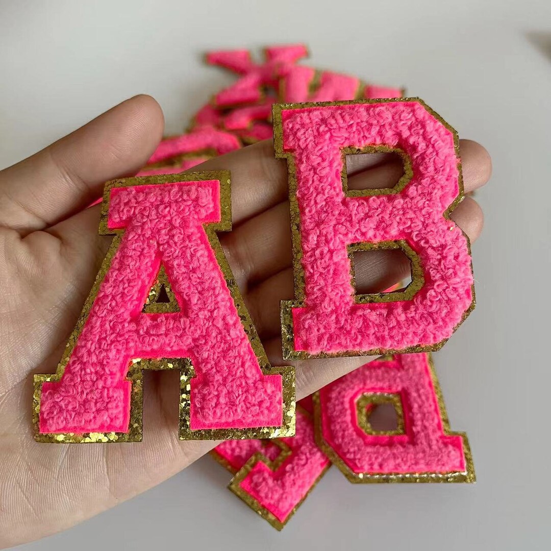 Chenille Embroidered Iron on Letters Patch Applique Diy Name Badge