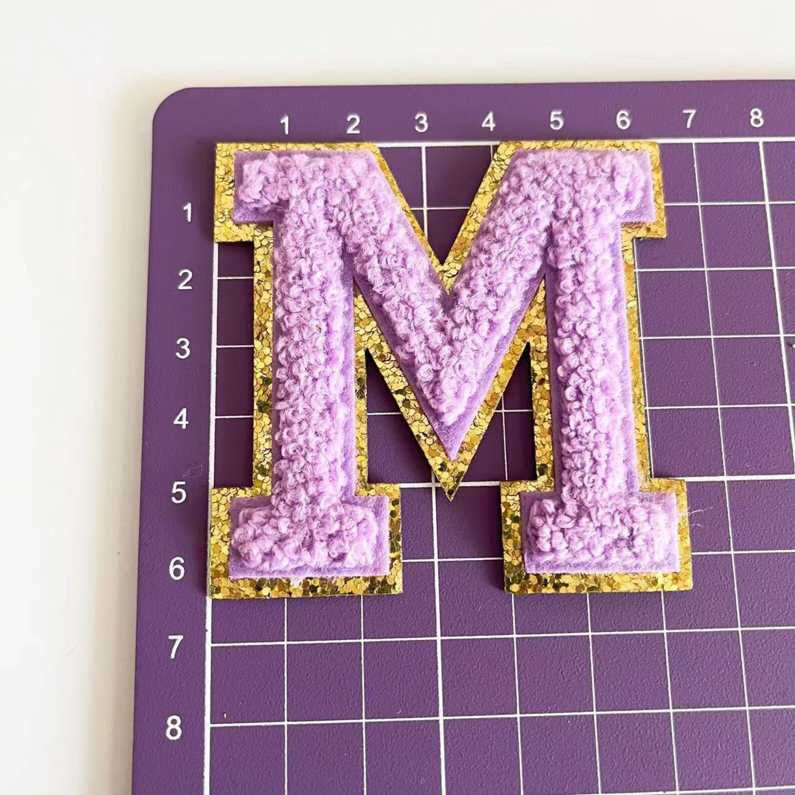 Purple Chenille Embroidered Letters Iron on Patch Applique for Kid ...