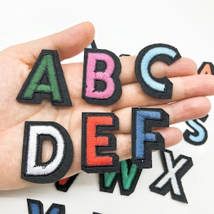 Colourful Embroidered Letters Iron On Patch Applique For Clothing Bags Alphabet Diy Name Letter Patches Design Accessories A-Z