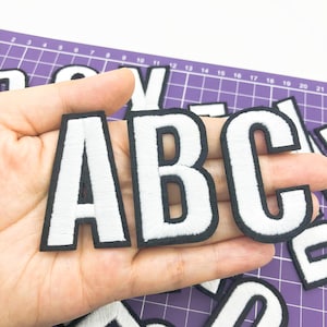 New White Letter Alphabet Embroidered Patches Iron On Applique Patches For Jacket Bag Clothing Diy Name Patch A-Z