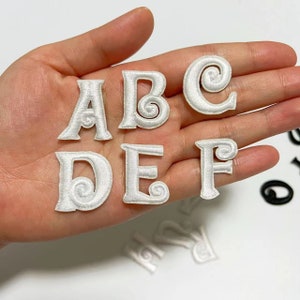 Embroidered Letters Stick On Patch For Clothing Bag Laptop Diy Name Alphabet Adhesive Patches Accessories Applique Black/Pink/White/Blue