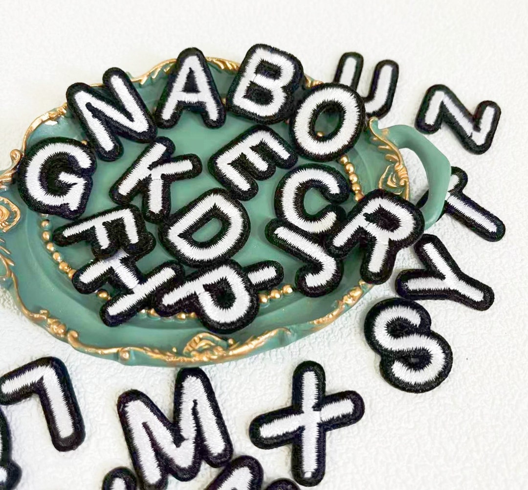 Embroidered Letters Iron on Patch Applique Diy Name Alphabet Patches ...