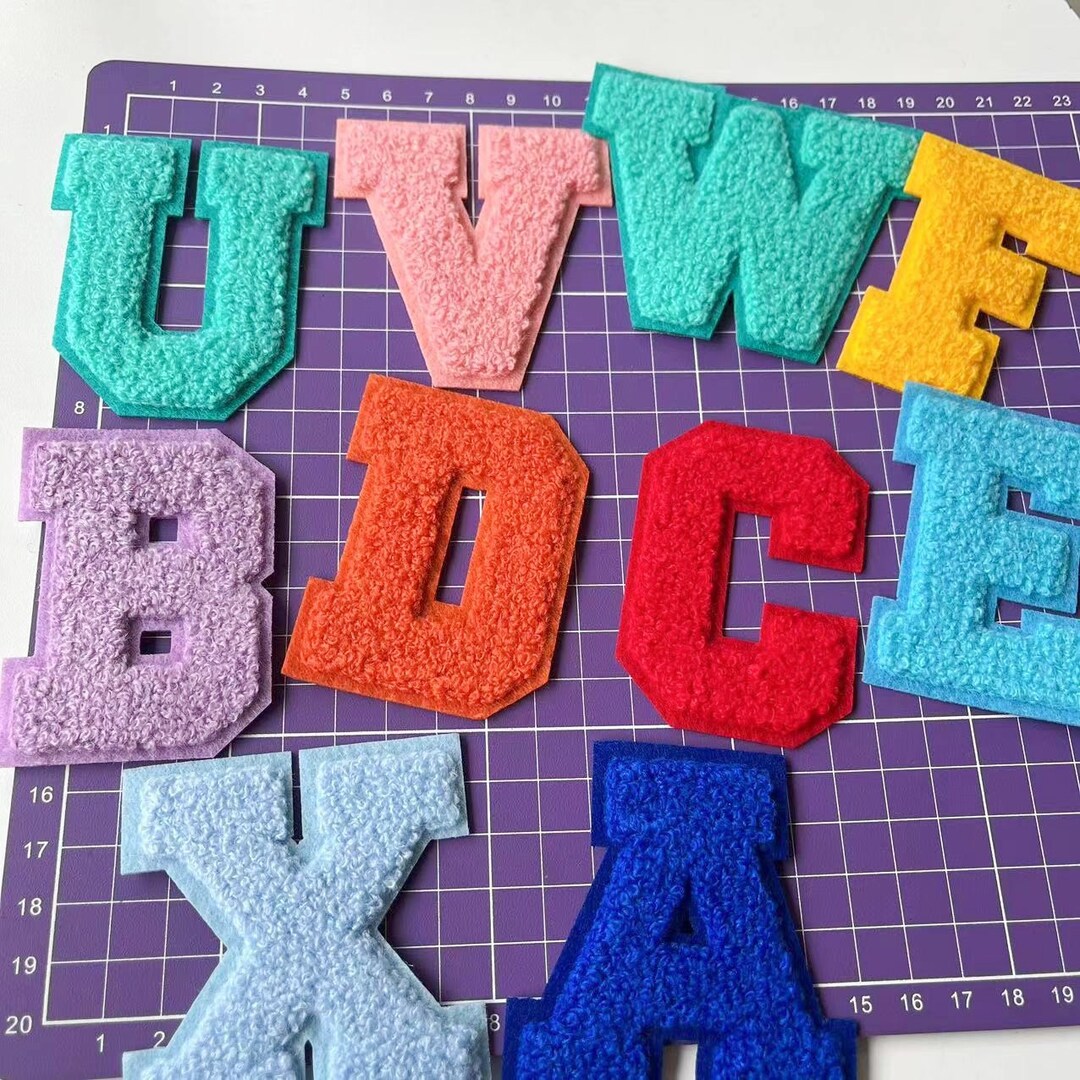 New Color Letters Chenille Embroidered Letters Applique Patch for T