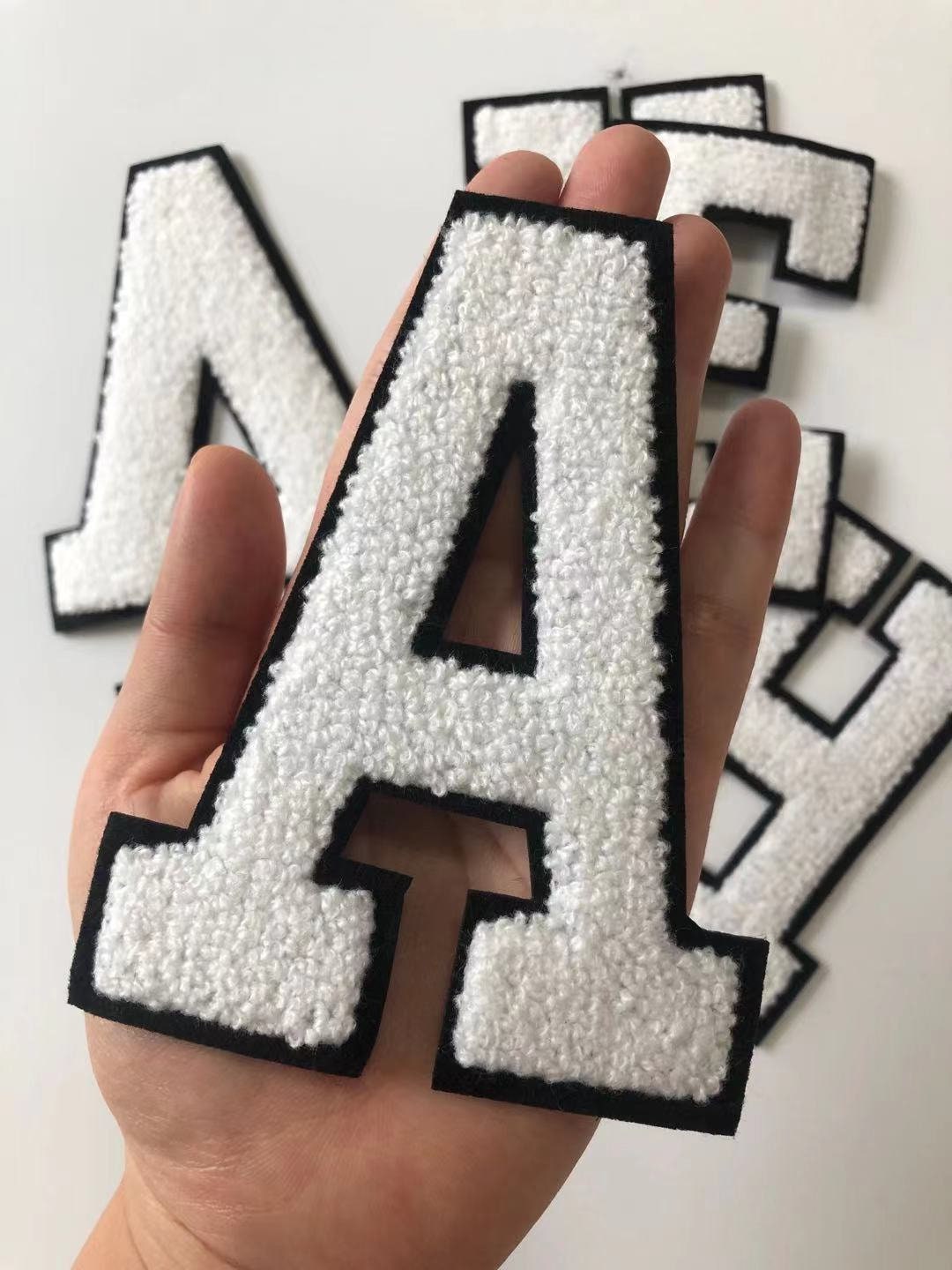  New Silver Glitter Border Letter A-Z Patch Sweater Embroidered  Sew On/Iron On Patch Applique, 26pcs Chenille White English Patch for  Clothes, Hat, Bags, DIY Accessories (Silver, A-Z) : Arts, Crafts 
